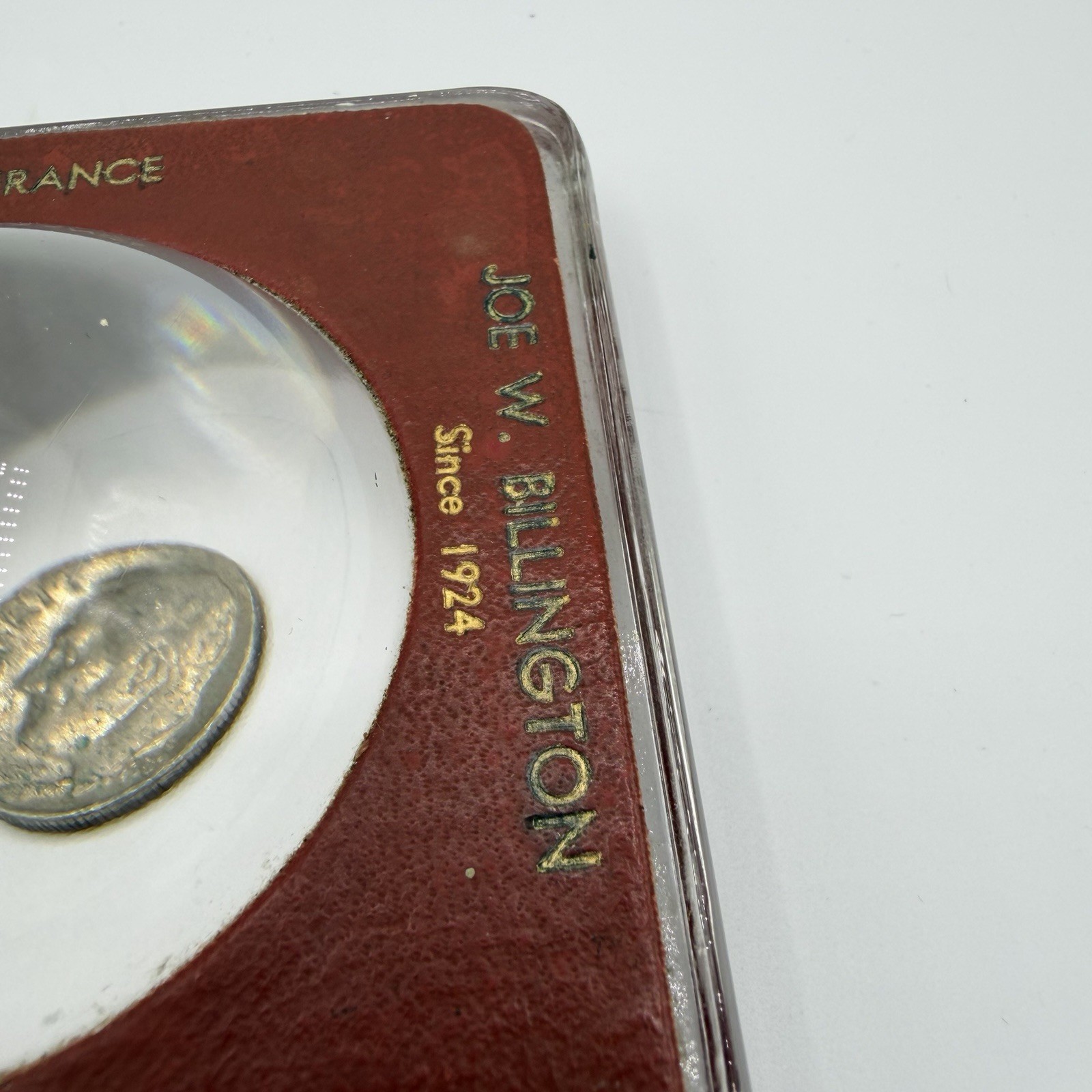 Vintage Glass Advertising Bubble Magnifier/Paperweight - Real Estate Insurance ￼