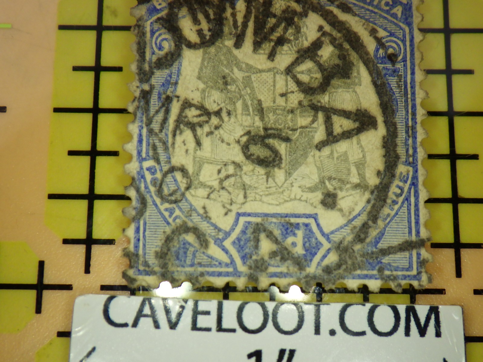 British Central Africa 1897 1d Blue Stamp - ZOMBA Postmark - Rare Classic