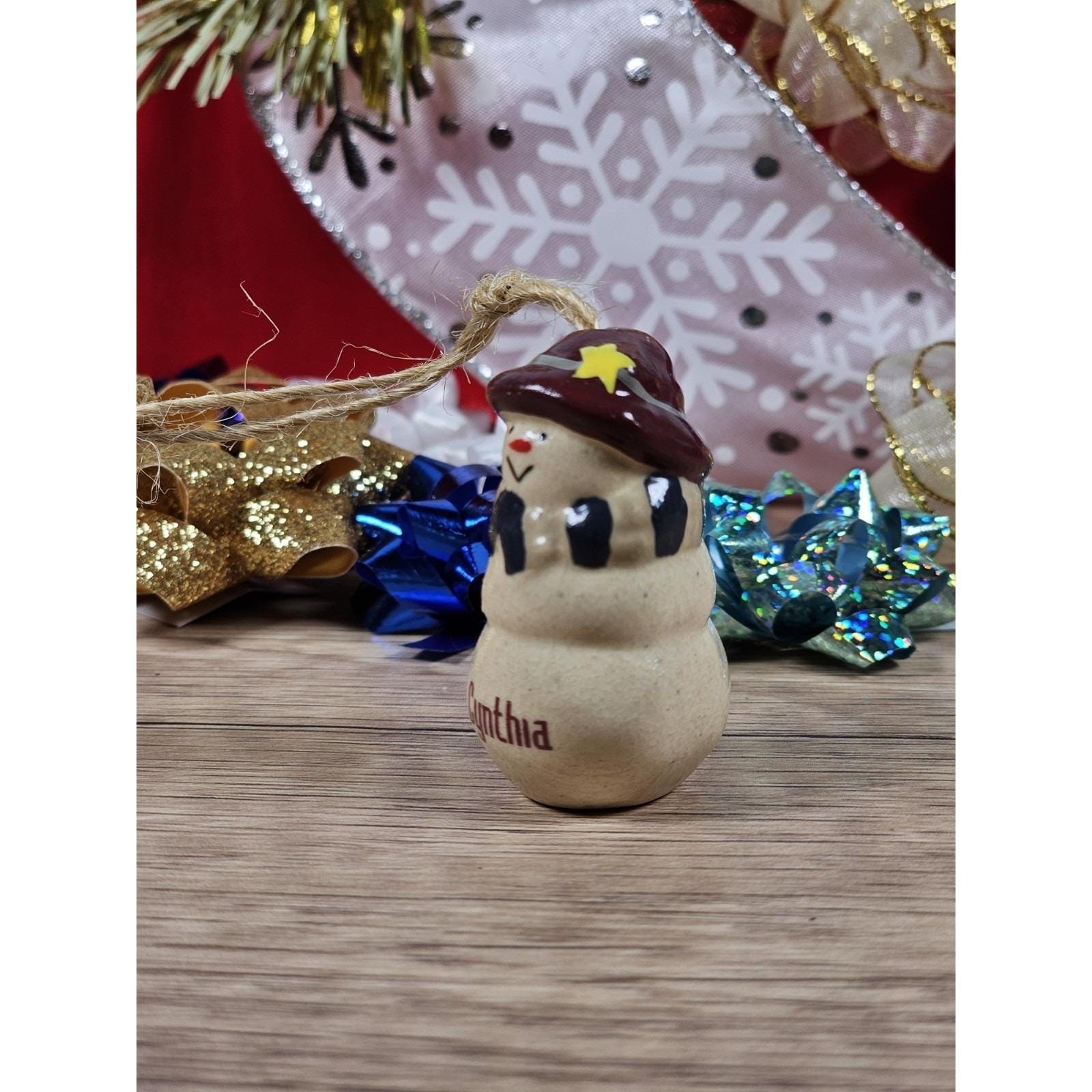 Vintage Snowwoman Ornament Cynthia Personalized Christmas Decor