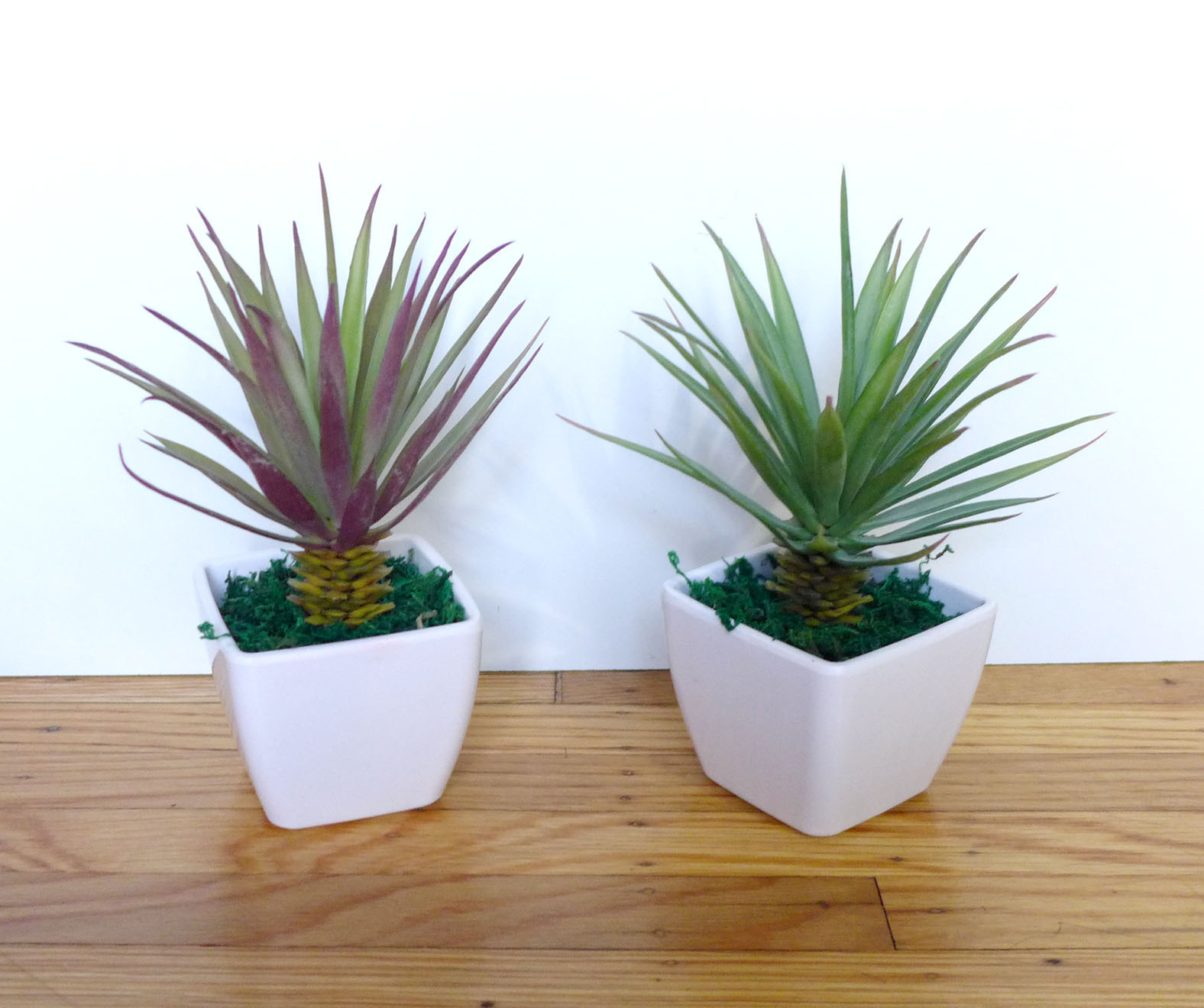 2 Agave Mini Grasses Artificial Desert Succulents Potted Plants With Pot
