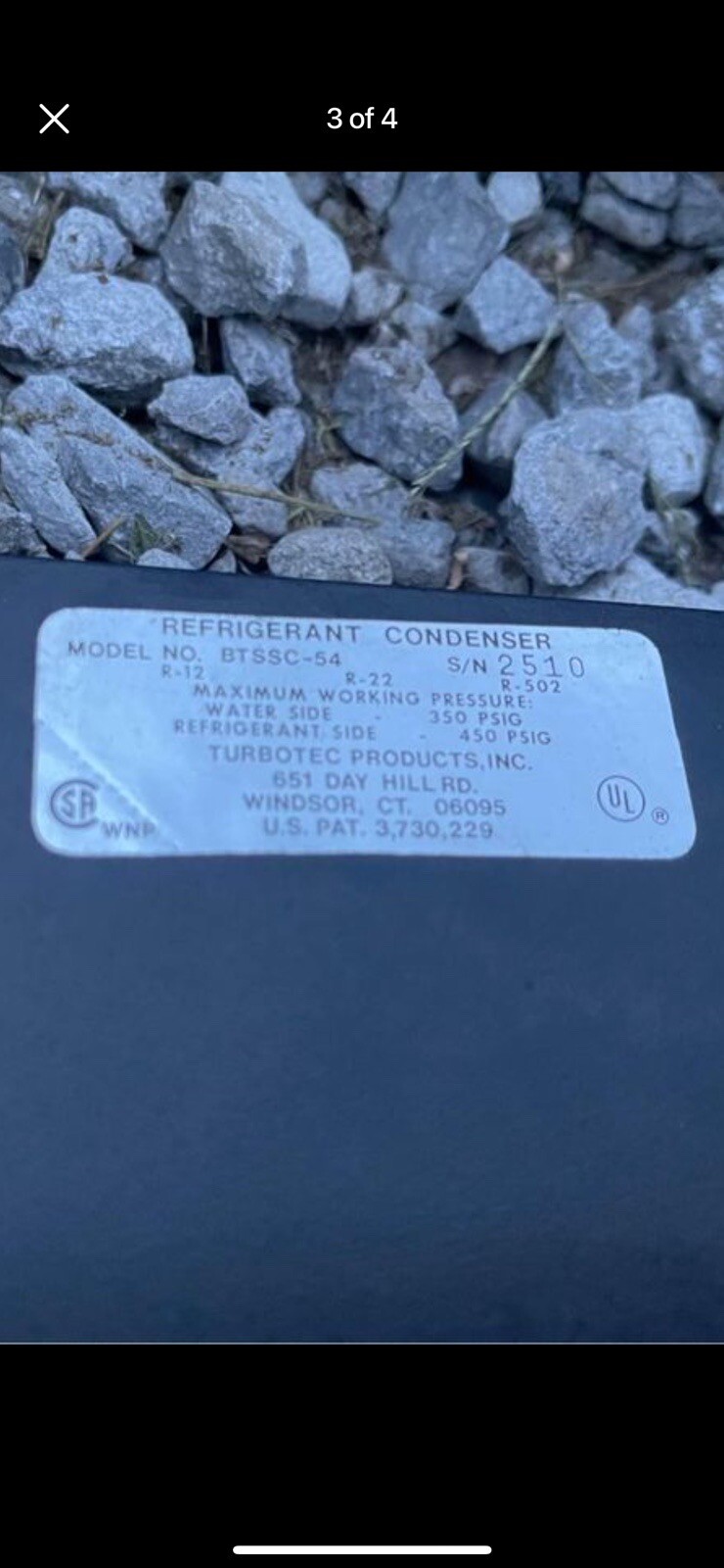 REFRIGERANT CONDENSERMODEL NO, BTSSC-54