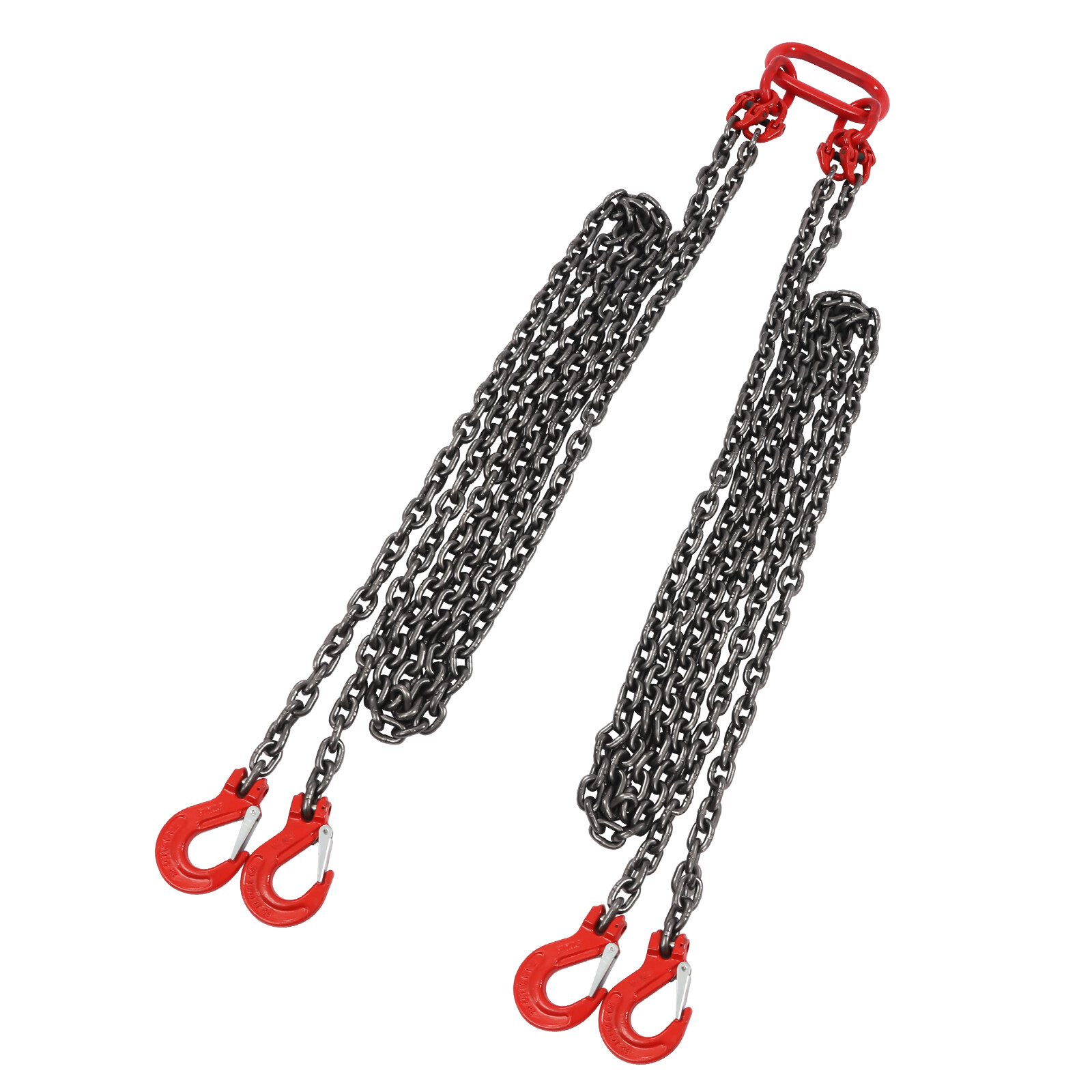 10FT Chain Sling Lift Chain G80 w/ 4 Leg Grab Hooks 5T.45lbs Alloy Steel!