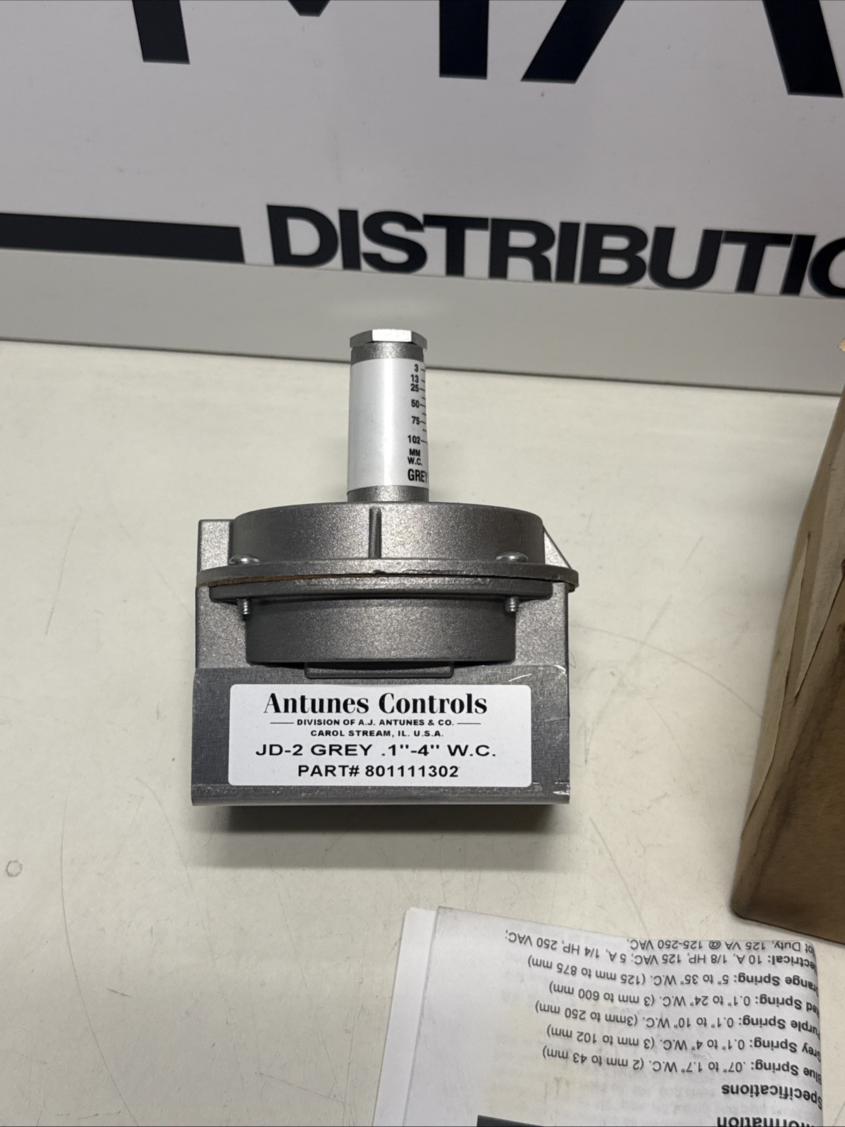 ANTUNES 801111302 JD-2-GREY PRESSURE SWITCH 0.1-4.0" WC UNMP