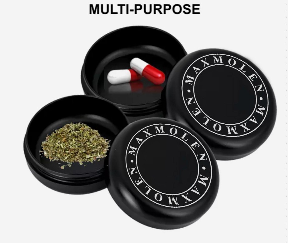 Air-tight Stash Container Storage- 2-in-1 Set. Portable Aluminum - Smell Proof