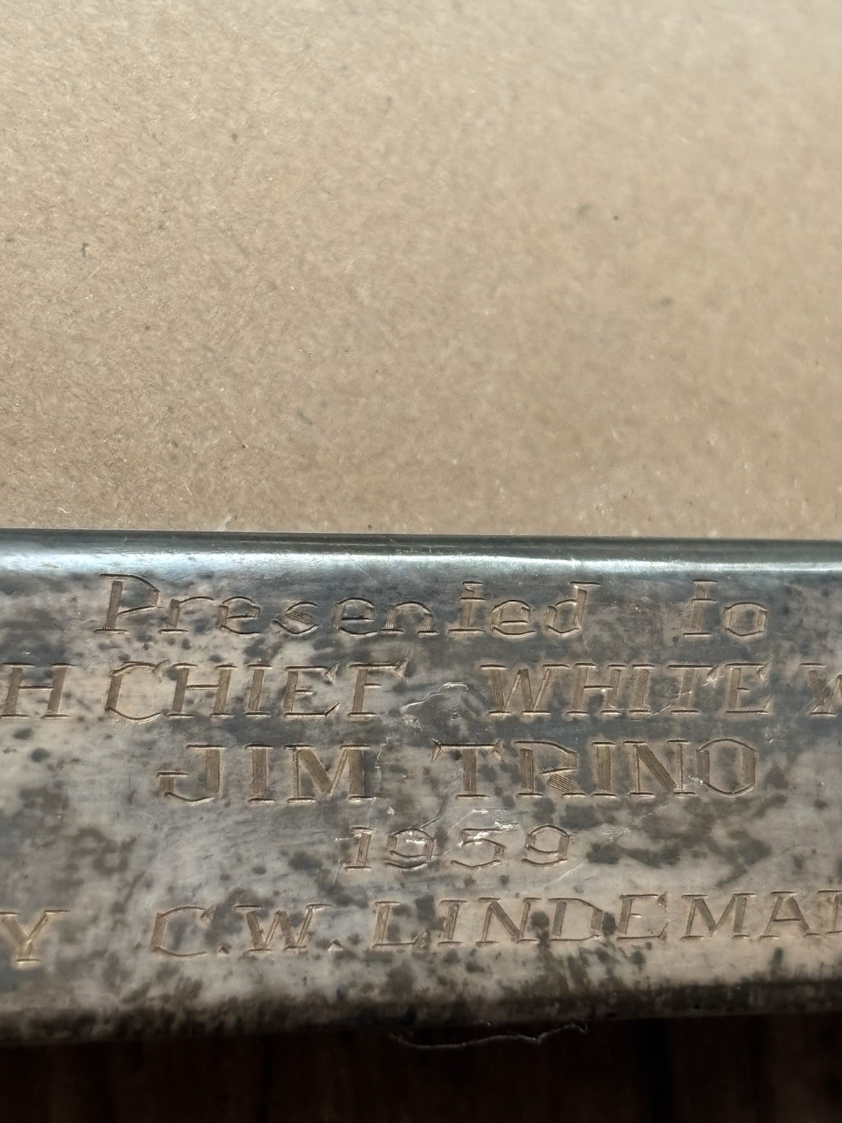 Vtg Rare 1959 Native American Chief Picture Photo Frame High Chief White Wolf