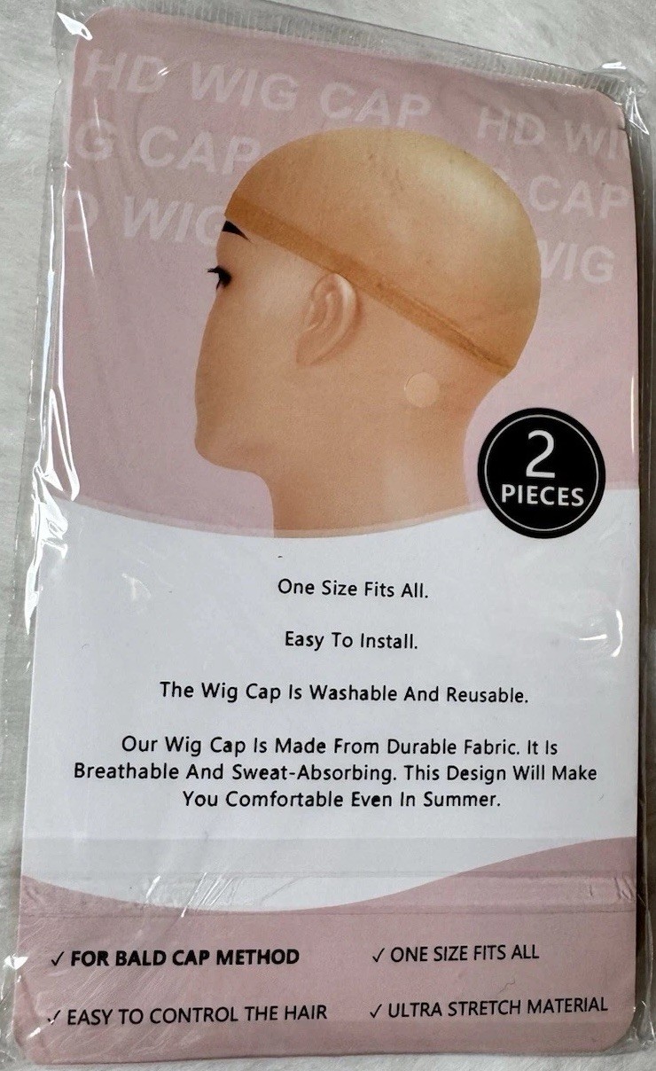 HD Wig Cap for Lace Front Wig Breathable Pack Of Two One Size Fits All Washable