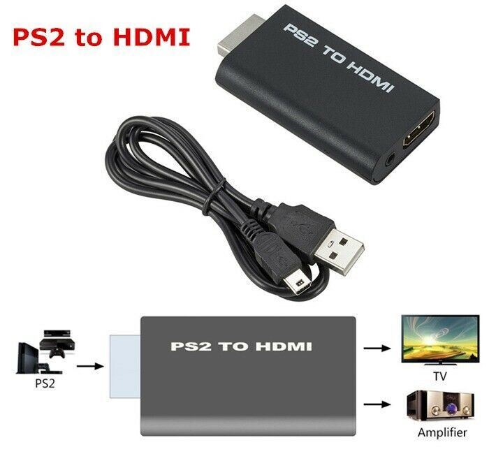 PS2 to HDMI Video Converter Adapter with 3.5mm Audio Output for HDTV Monitor Lot