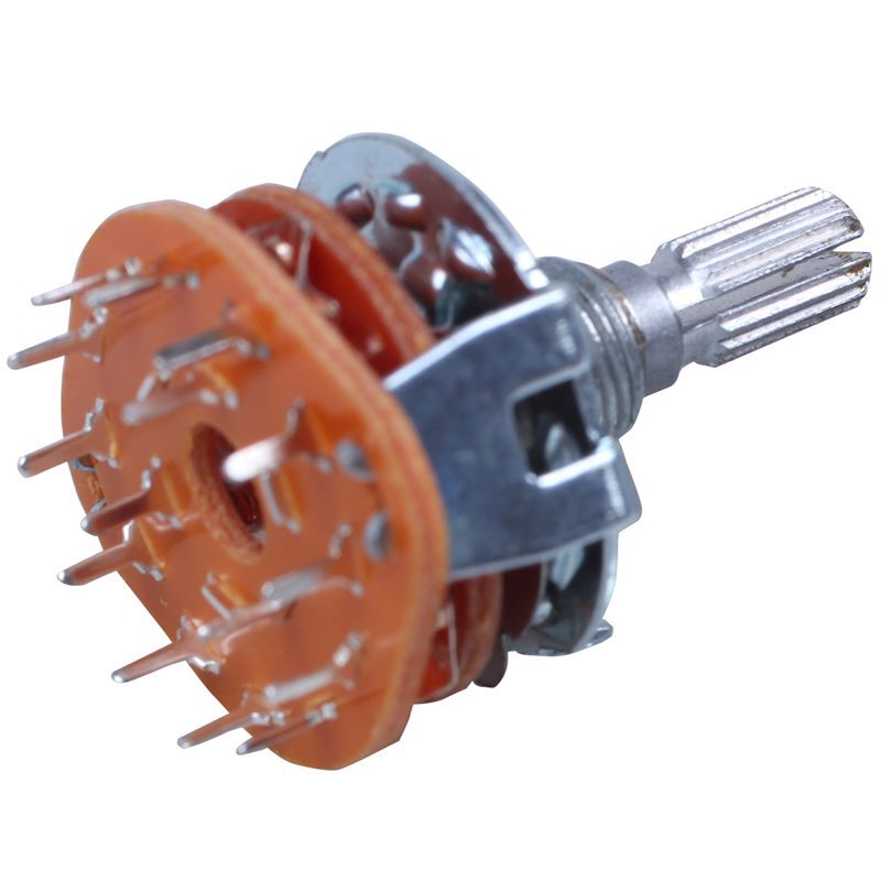 4-Position Rotary Switch Selector 3P4T 3-Pole 2-Deck 15-Pin Select Dial Knob DC