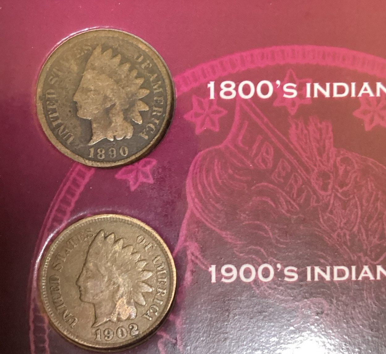 U.S. Coin Set Turn of the Century/1890 & 1902 Pennies + 1898 & 1911 Nickels