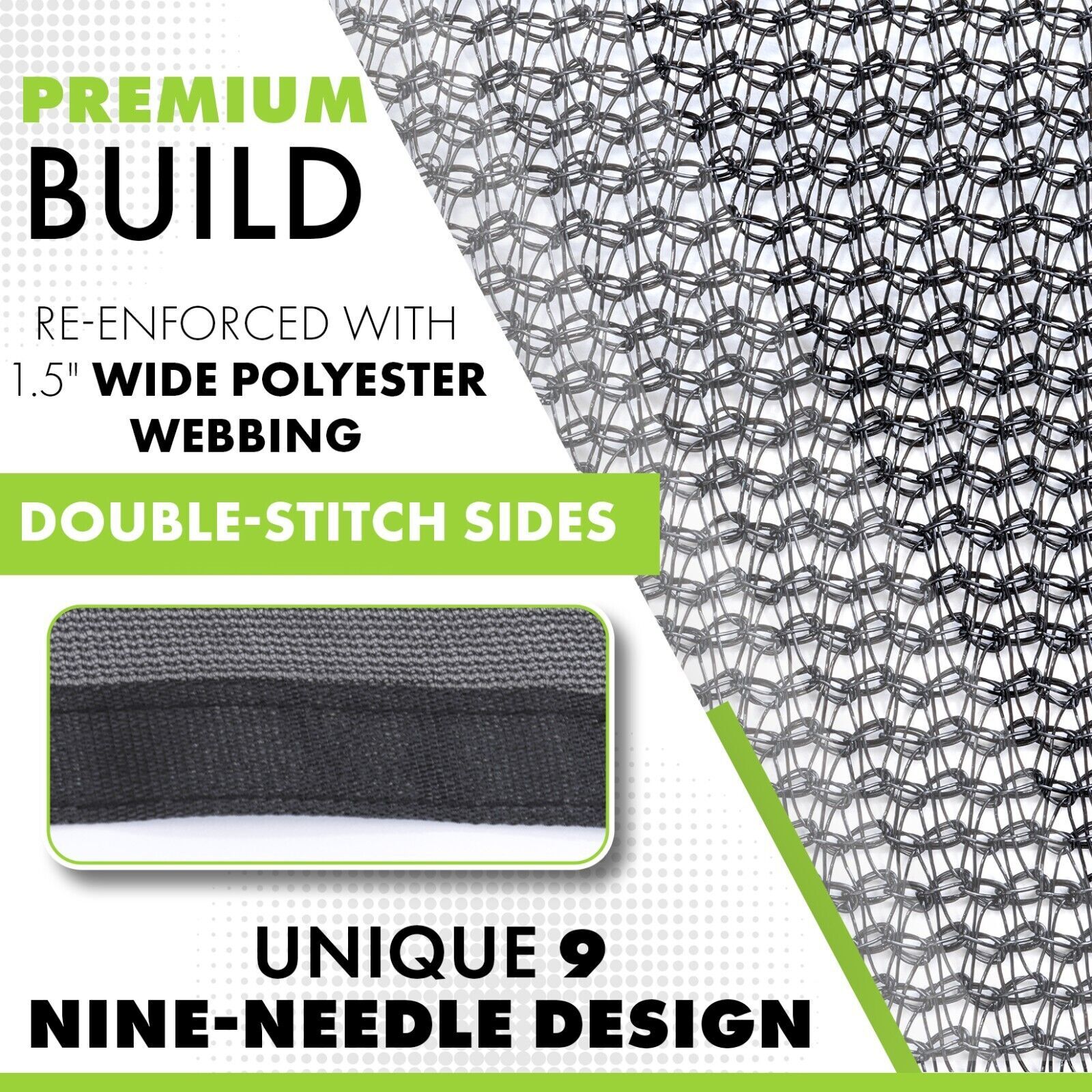 WindscreenSupplyCo Heavy Duty Mesh Tarp Sun Shade, Cover, 60-70% Blockage Black