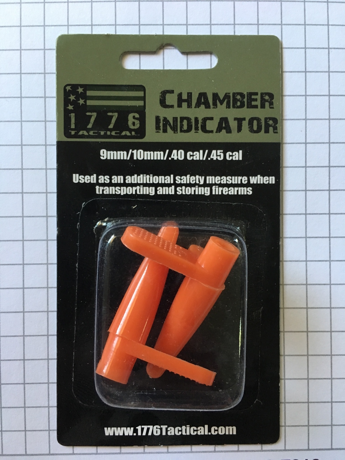 Empty Gun Chamber Indicator Orange Flag Qty. 2 Flags Per Pack