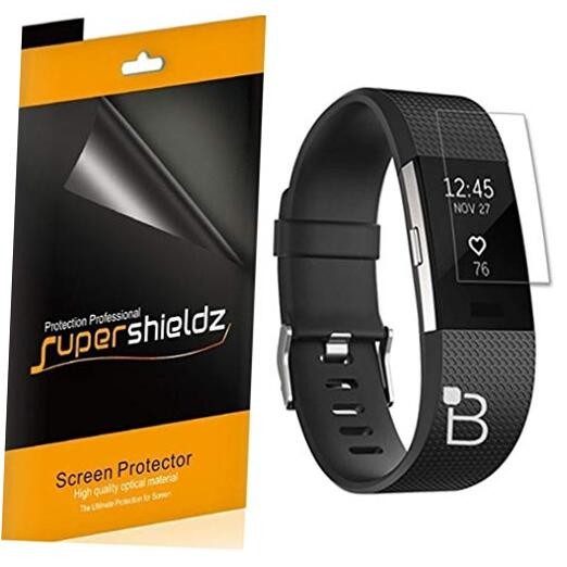 (6 Pack) Designed for Fitbit Charge 2 Screen Protector, (Full Screen
