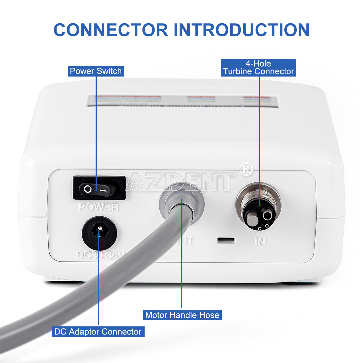 AZDENT Dental Electric LED Brushless Micro Motor/1:1/1:5 Increasing Handpiece