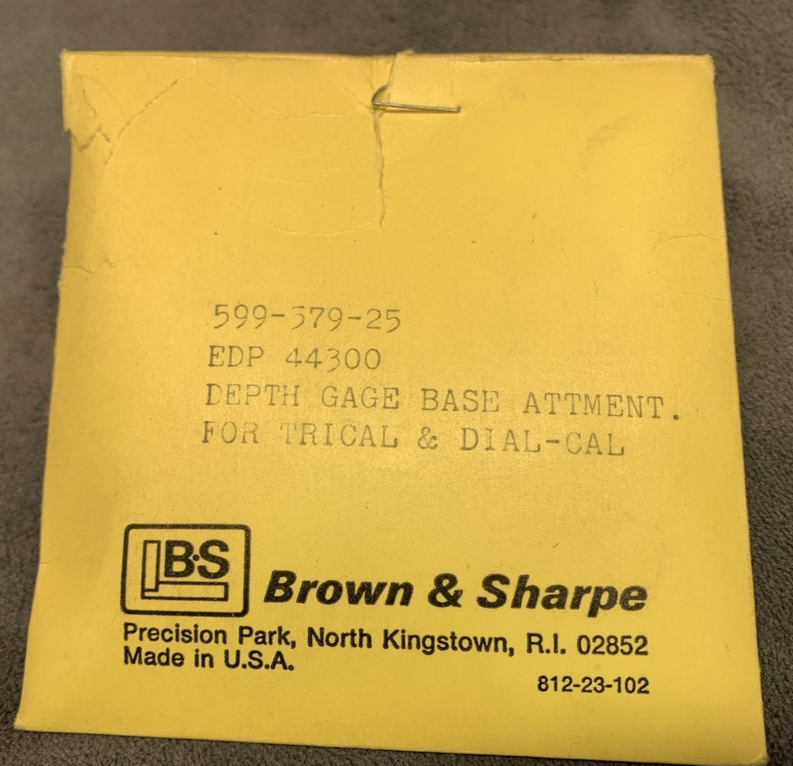 Brown & Sharpe Dial Caliper Depth Gage Attachment 599-579-25 (NOS)