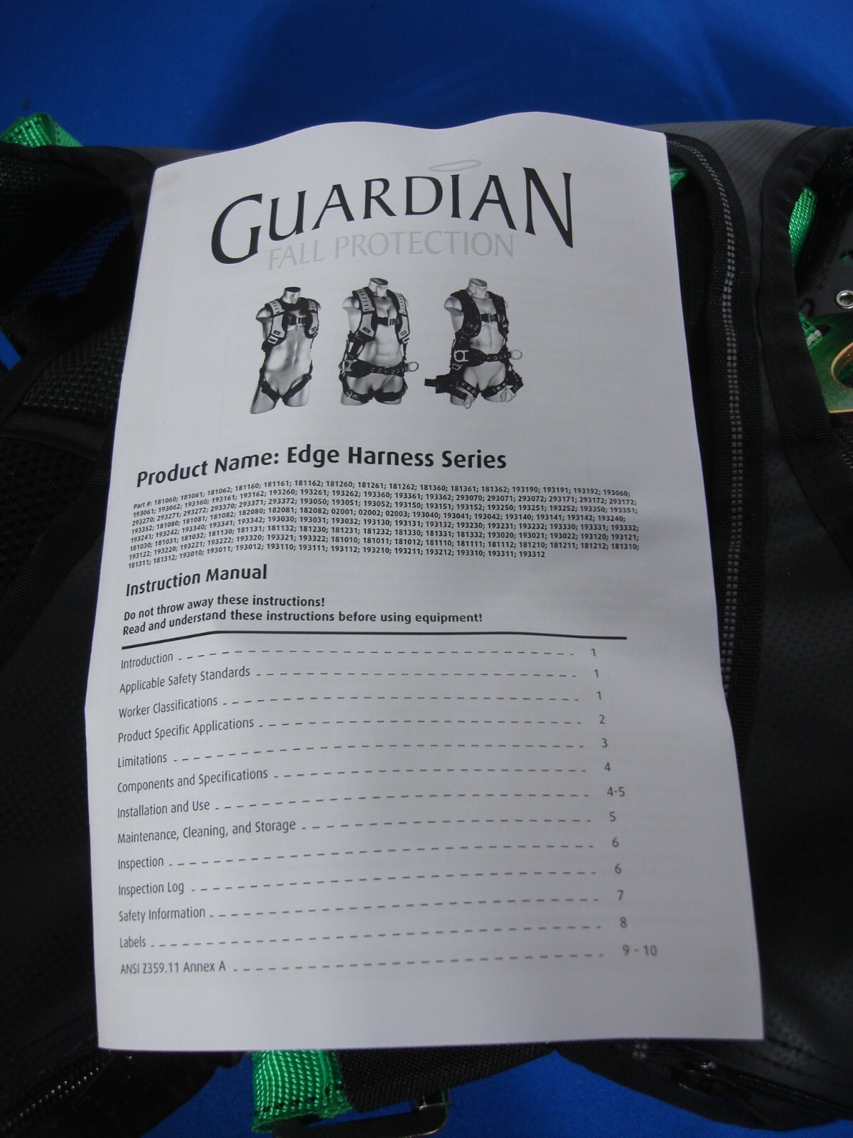 Guardian Fall Protection 193191 M - XL Monster Edge Harness with Side D Rings