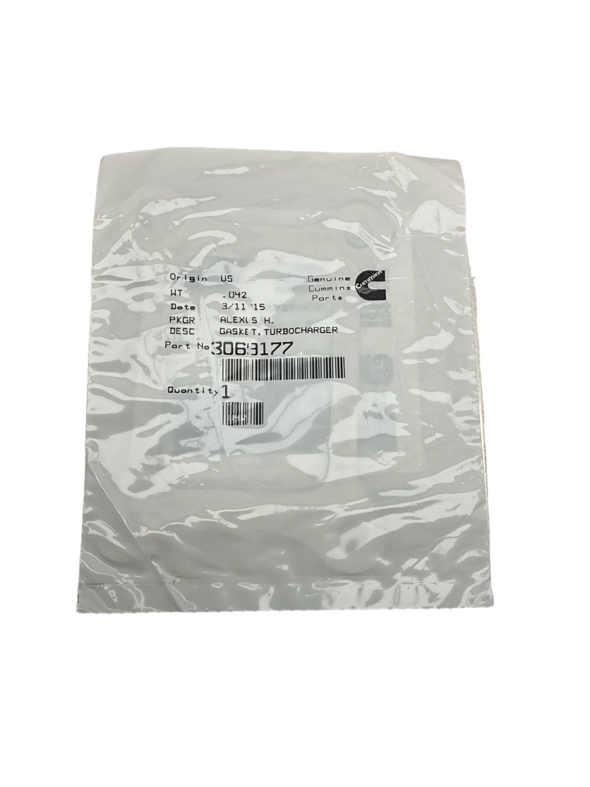 Cummins OEM part 3069177 Exhaust out gasket