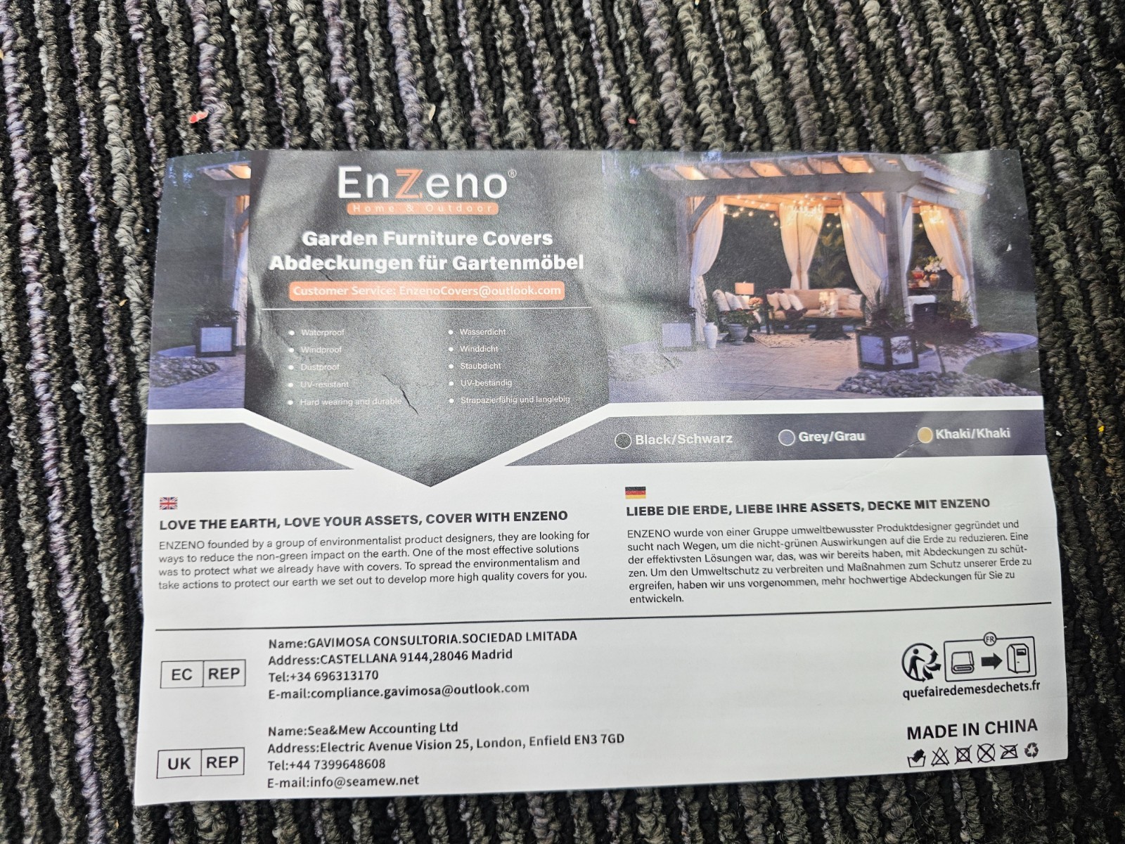 Enzeno Outdoor SPA Hot Tub Cover Waterproof Square Heavy Duty Cub Hot Tub Lid