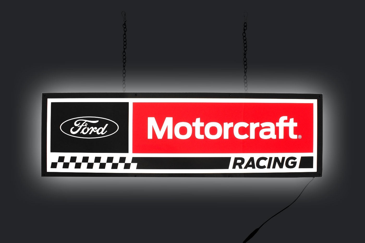 Ford Motorcraft Racing Slim LED Light Up Garage Man Cave Wall Sign 29" x 10"