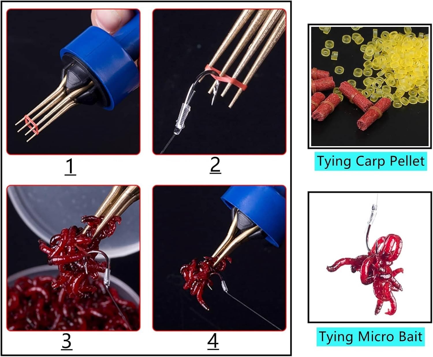 2X Pellet Bander Tool Micro Bait Bands Banding Match Coarse Fishing Terminal Tac