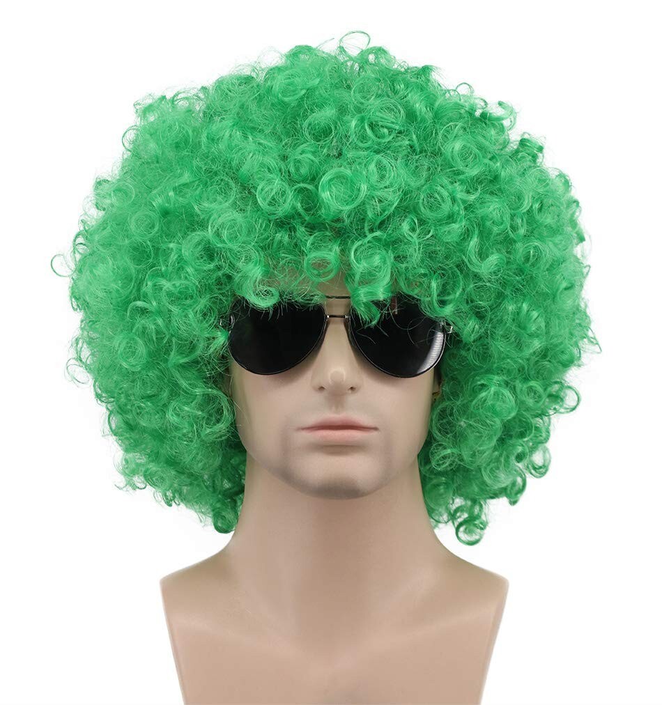 Curly Green Clown Wig  St.Patrick’s Halloween Green Afro One Size Fits All- NEW