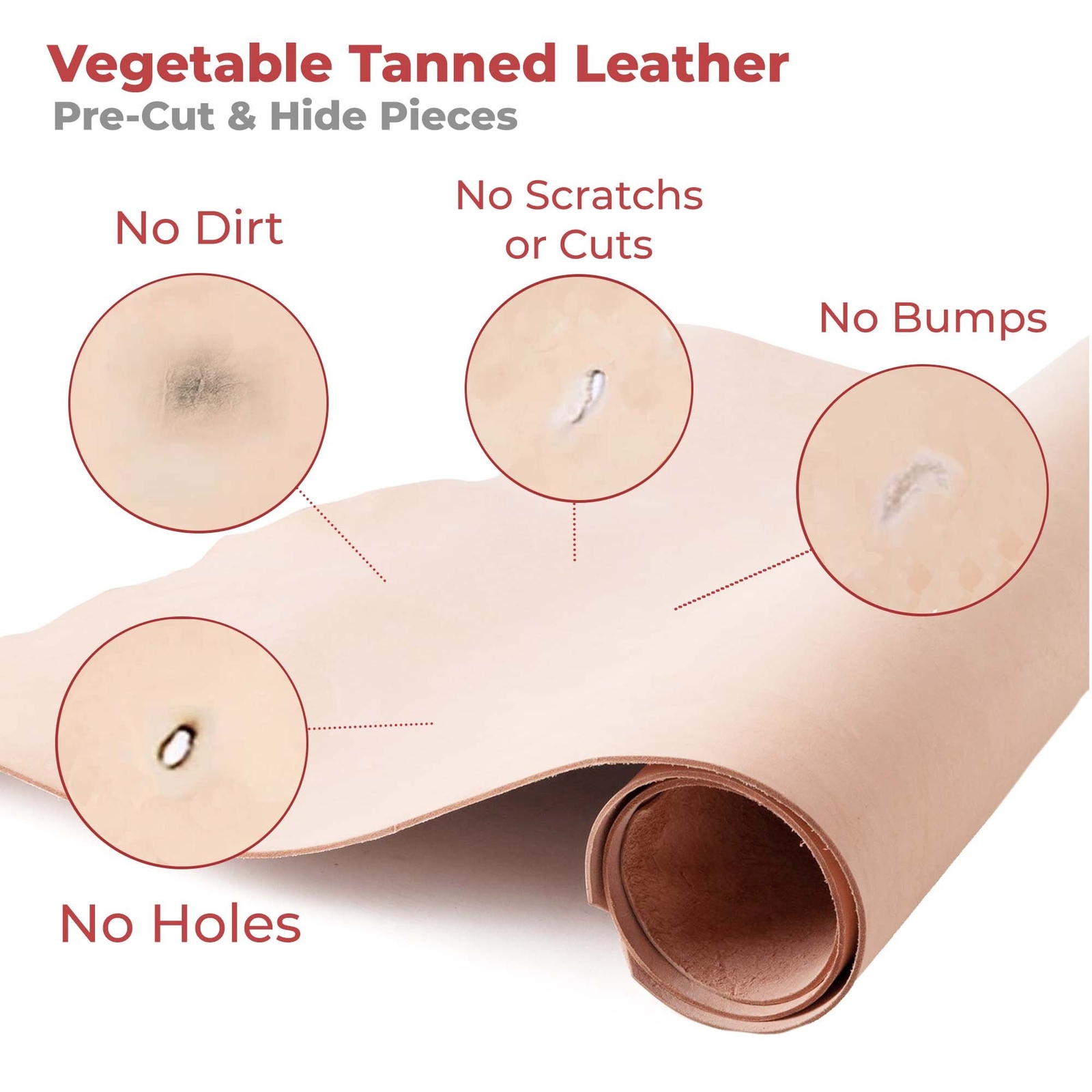 ELW 2-15 oz (1.8-6mm) Thick Pre-Cut Vegetable Tanned Leather