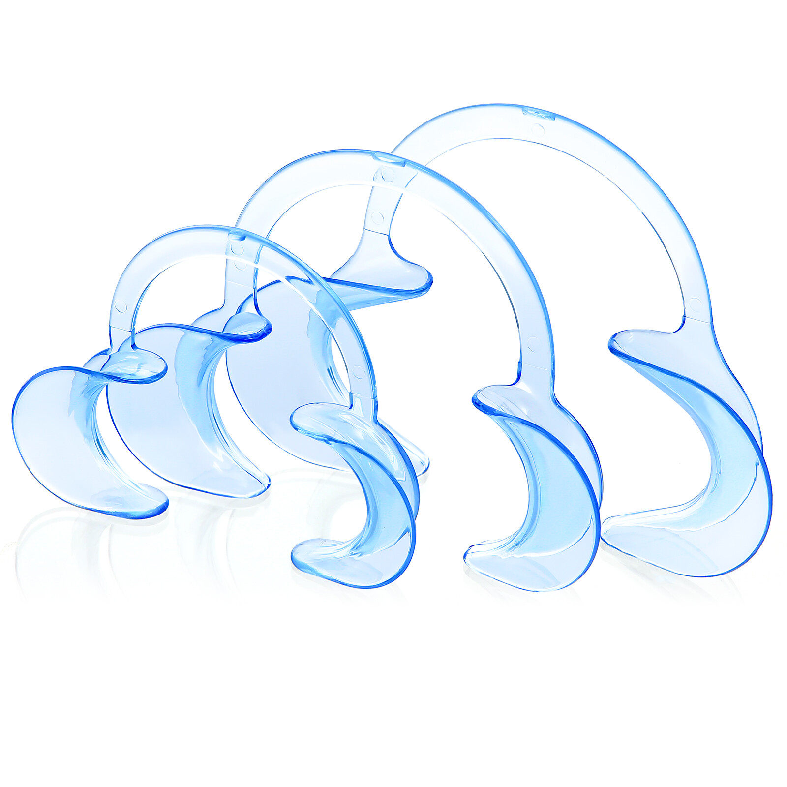 3pcs/set Dental C-type Cheek Retractor Mouth Opener Autoclavable S+M+L Blue