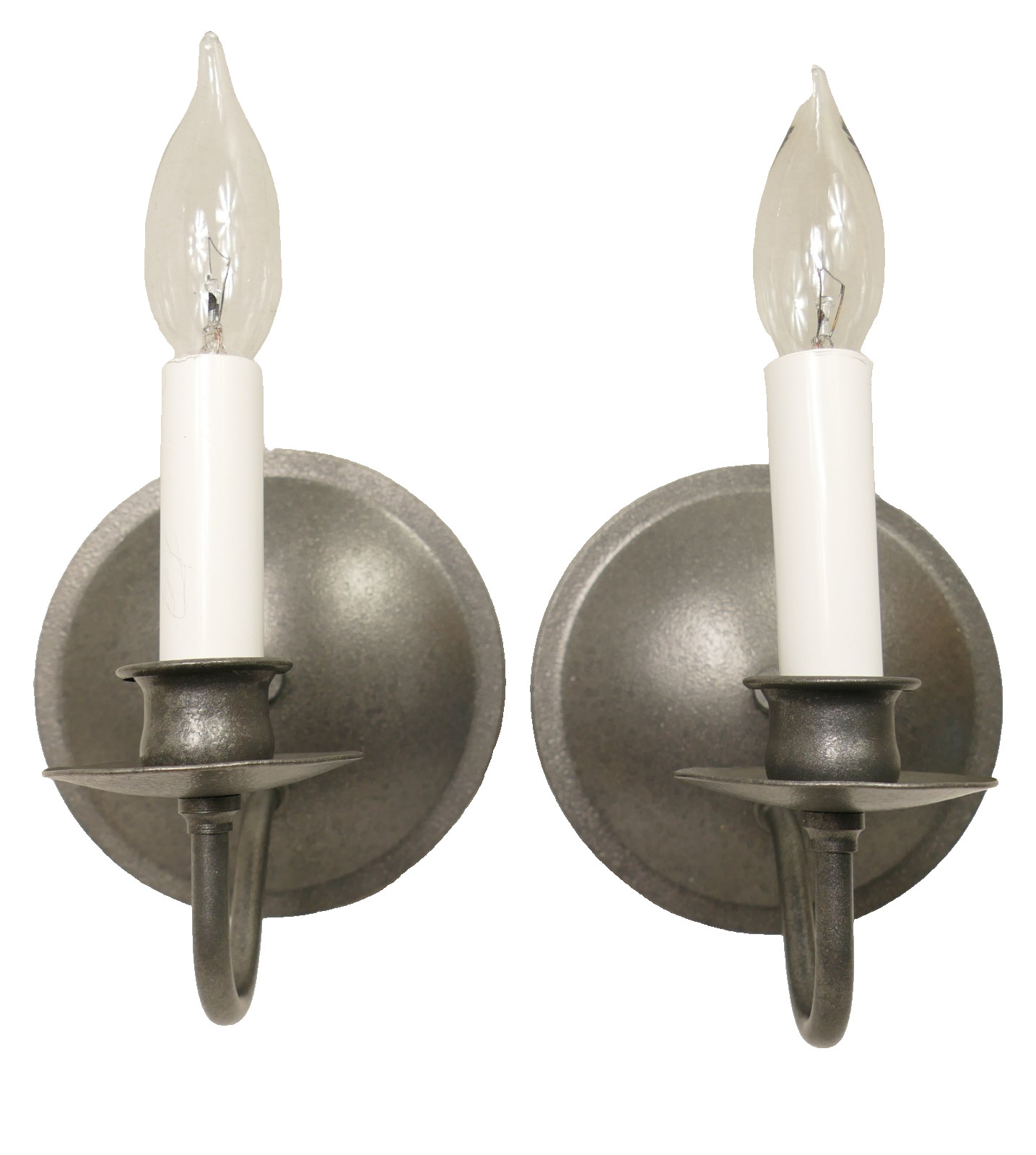 Pair of Hubbardton Forge Traditional Simple Lines Wall Sconces 20-4010-20 Iron