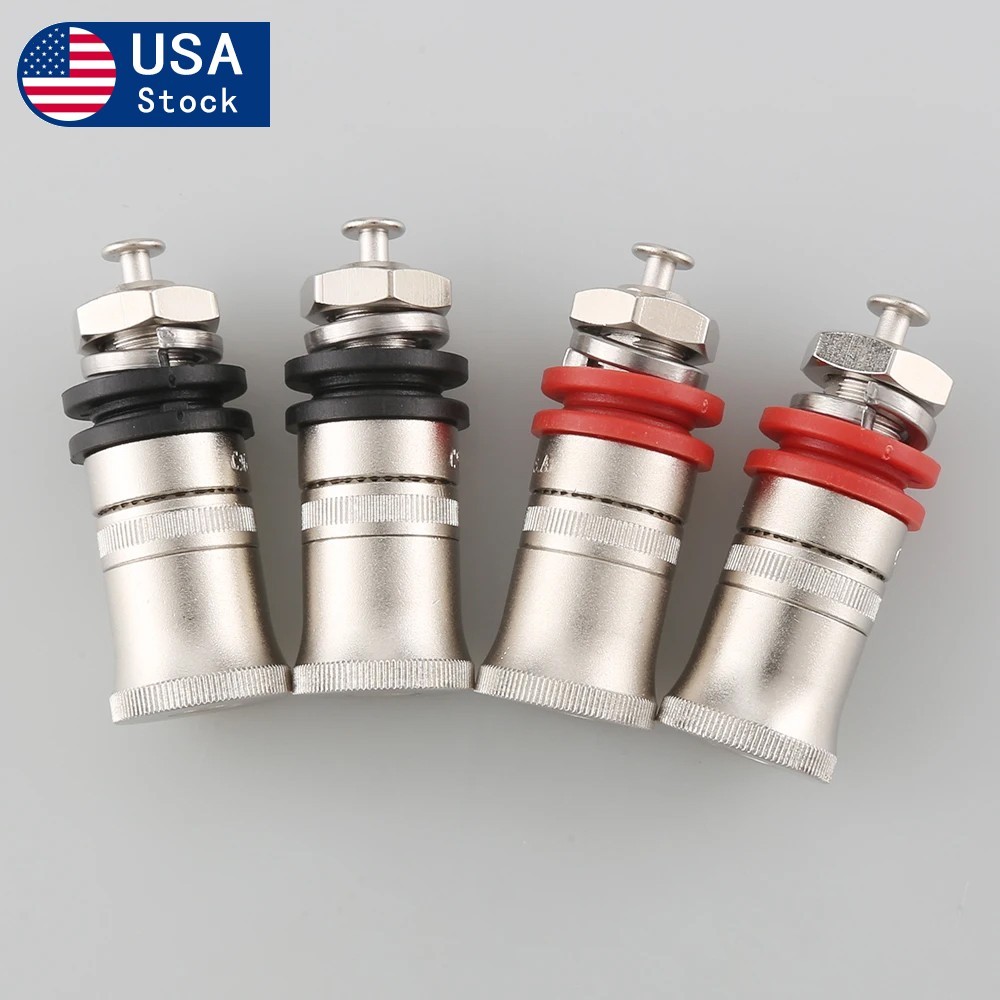 4X CMC Rhodium Plated Speaker Amplifier Binding Post Terminal Banana Plug Socket