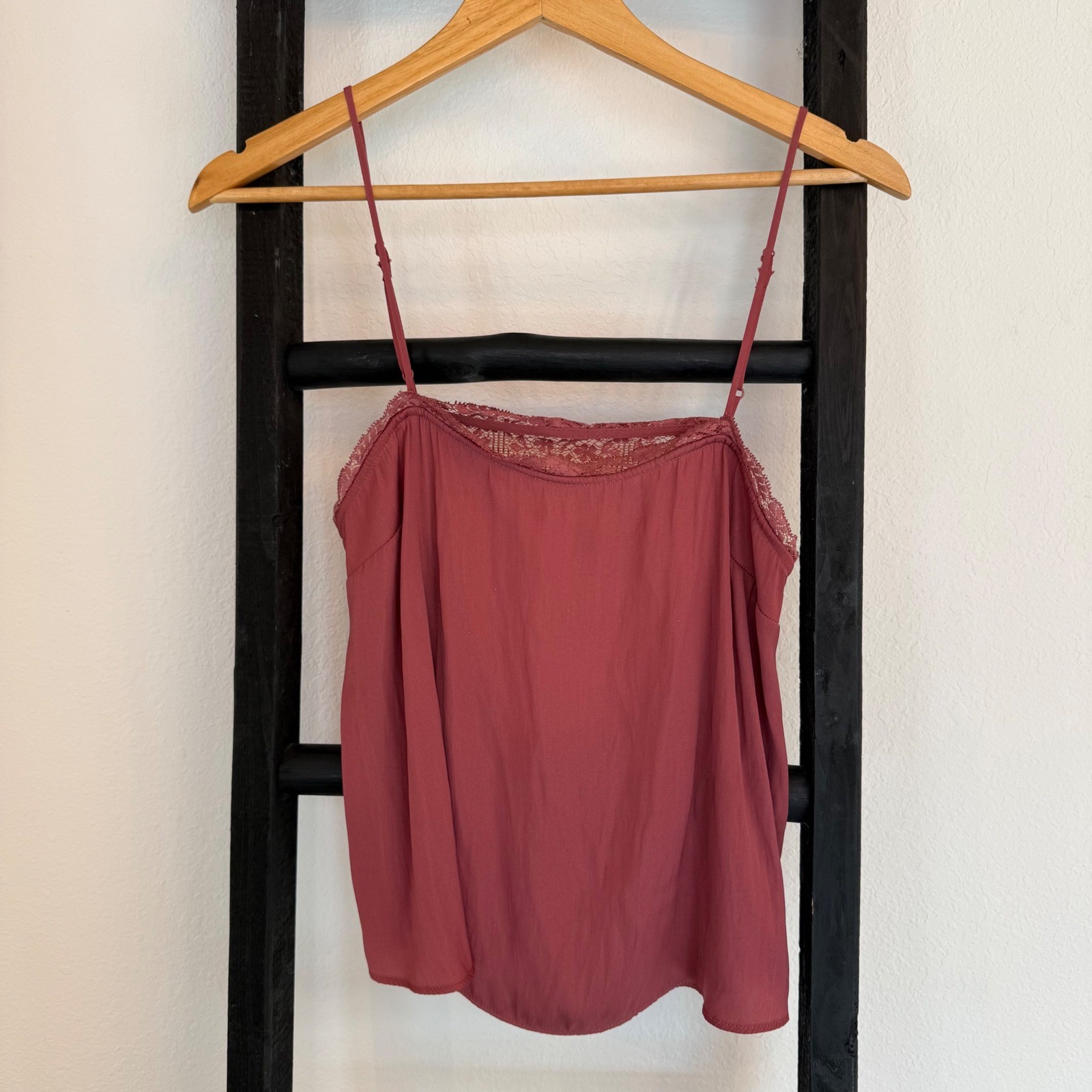 Free People Red Lace Trim Cami Tank Top Women's Size Small