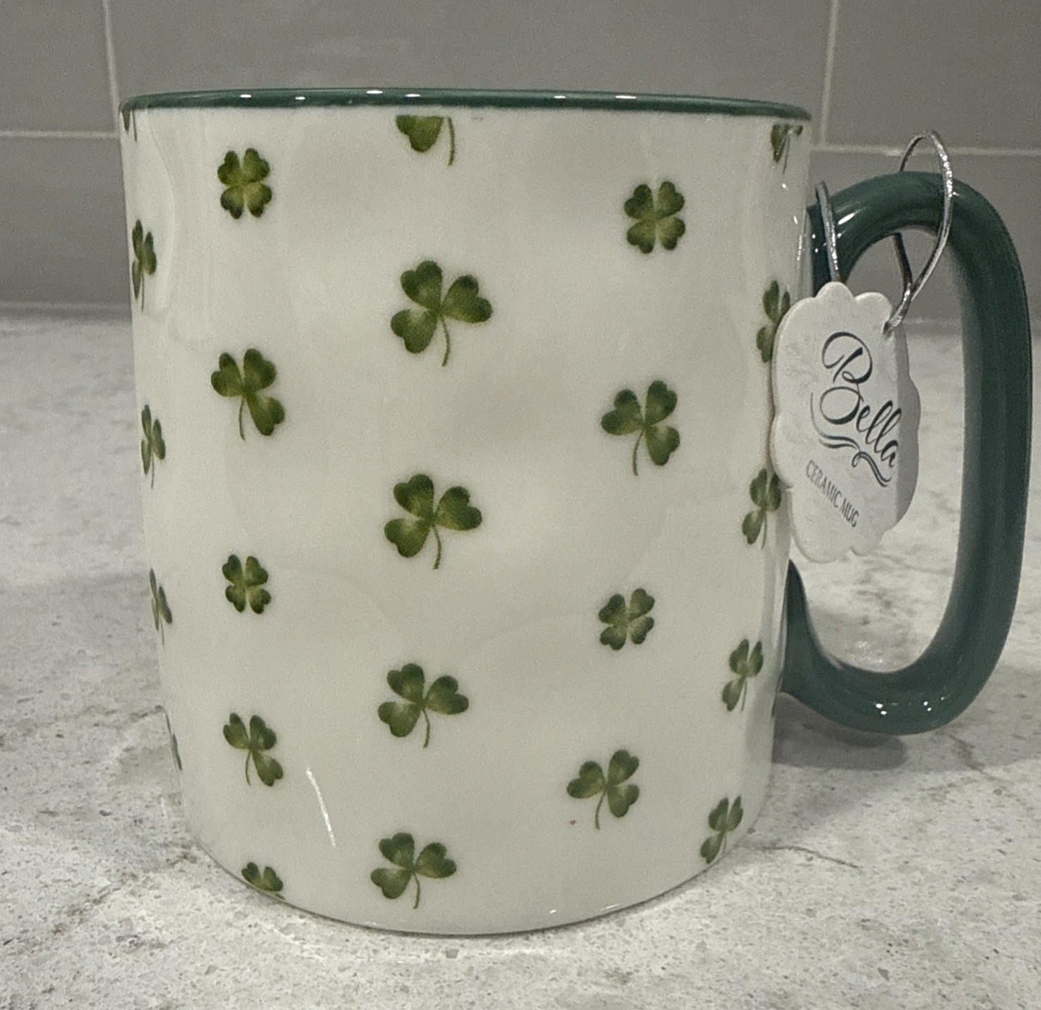 Clovers & Shamrocks 16oz GREEN 10 Strawberry St BELLA Mug St. Patrick’s Irish