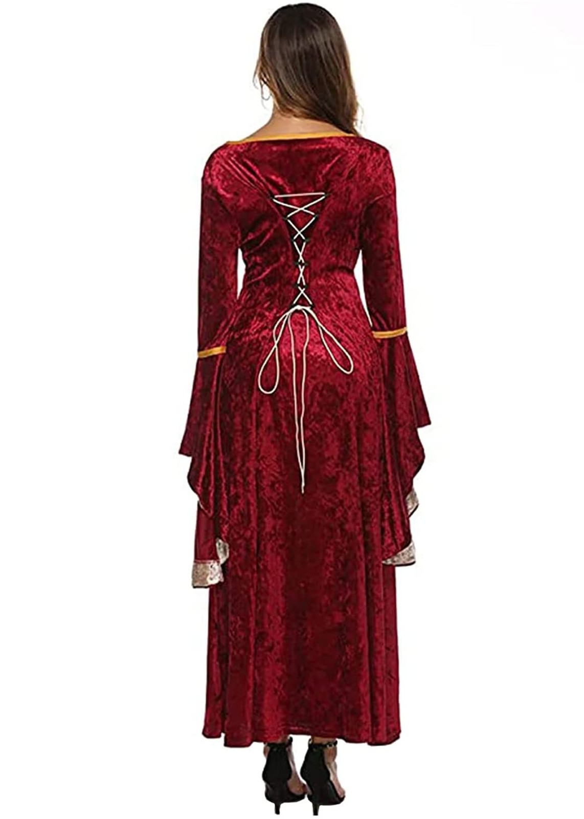 YEAXLUD Womens Renaissance Medieval Costume Dress Lace up Irish Over Long Dre...