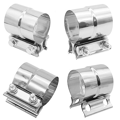 2in Exhaust Clamps, Lap Joint Band Clamp Stainless Steel 2 inches Od to Id-1pc