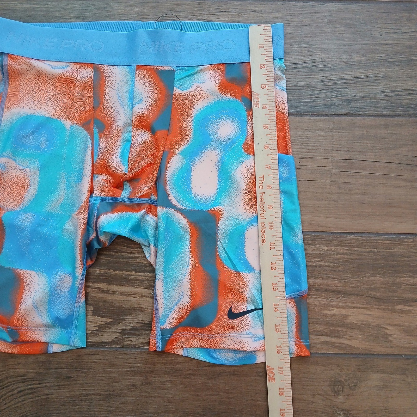 Nike Pro Compression Shorts Mens Large Coral Blue Tight Fit Training Dri Fit *