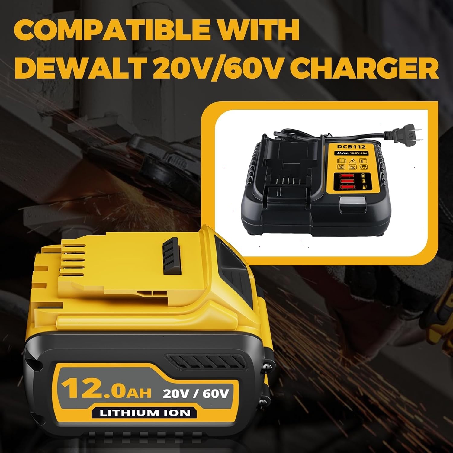 2Pack 12.0AH DCB609-2 For DEWALT DCB612 20V/60V MAX FLEXVOLT Lithium-Ion Battery