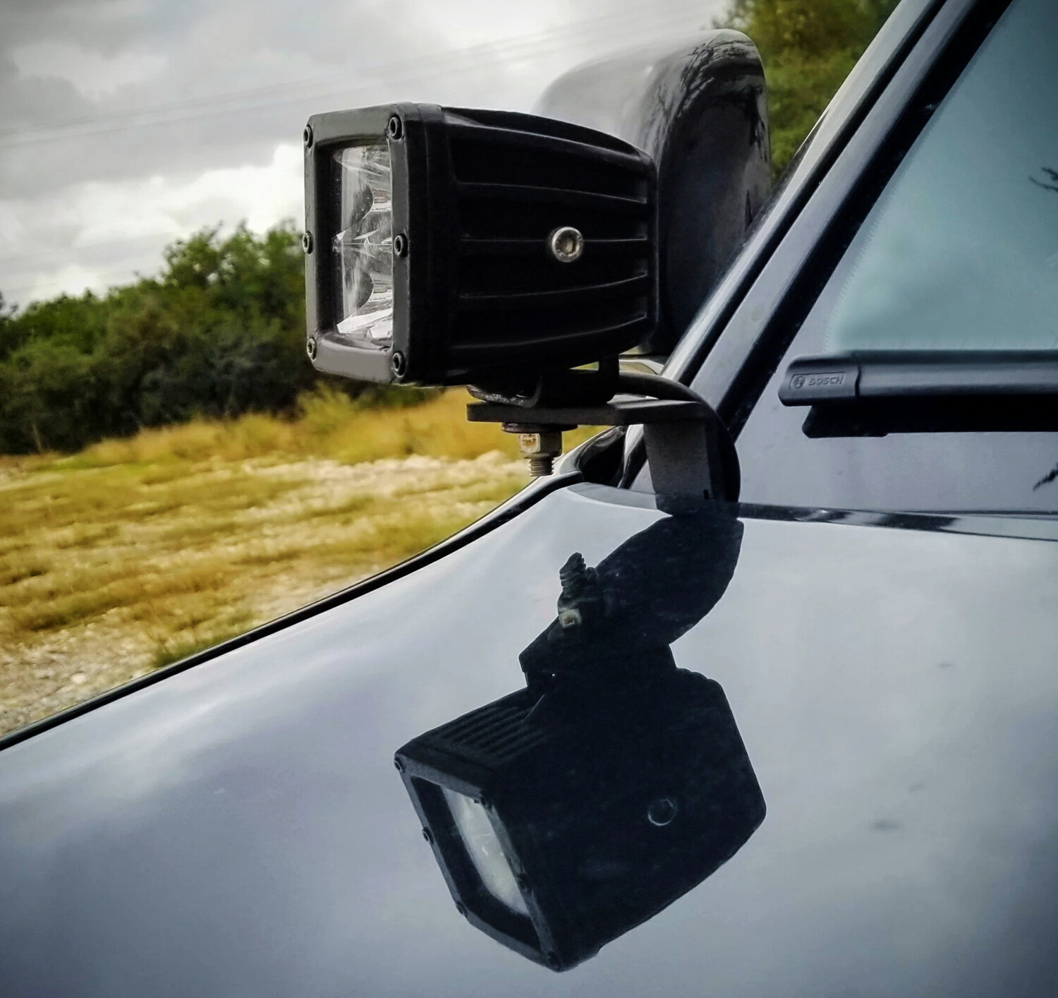 Hood Hinge Mount A-Pillar LED Ditch Light Bracket For Lexus 03-09 GX470 J120 LC