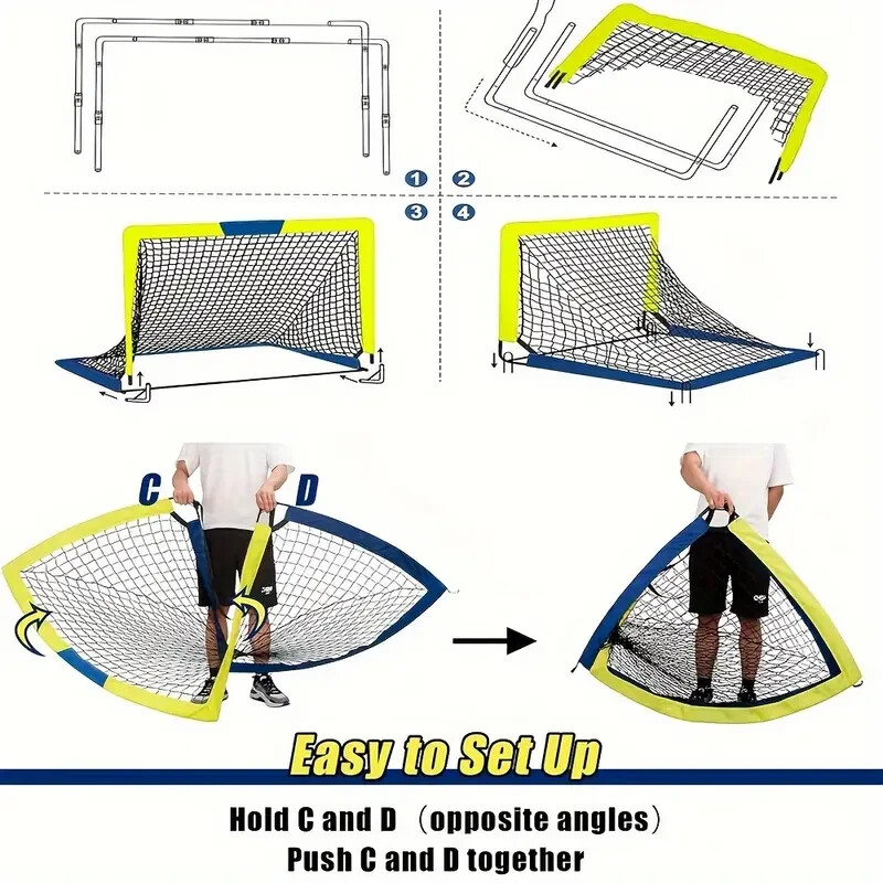 Soccer Goal 4'x 3' Portable Soccer Goals for Backyard Or Indoor Pop Up Soccer