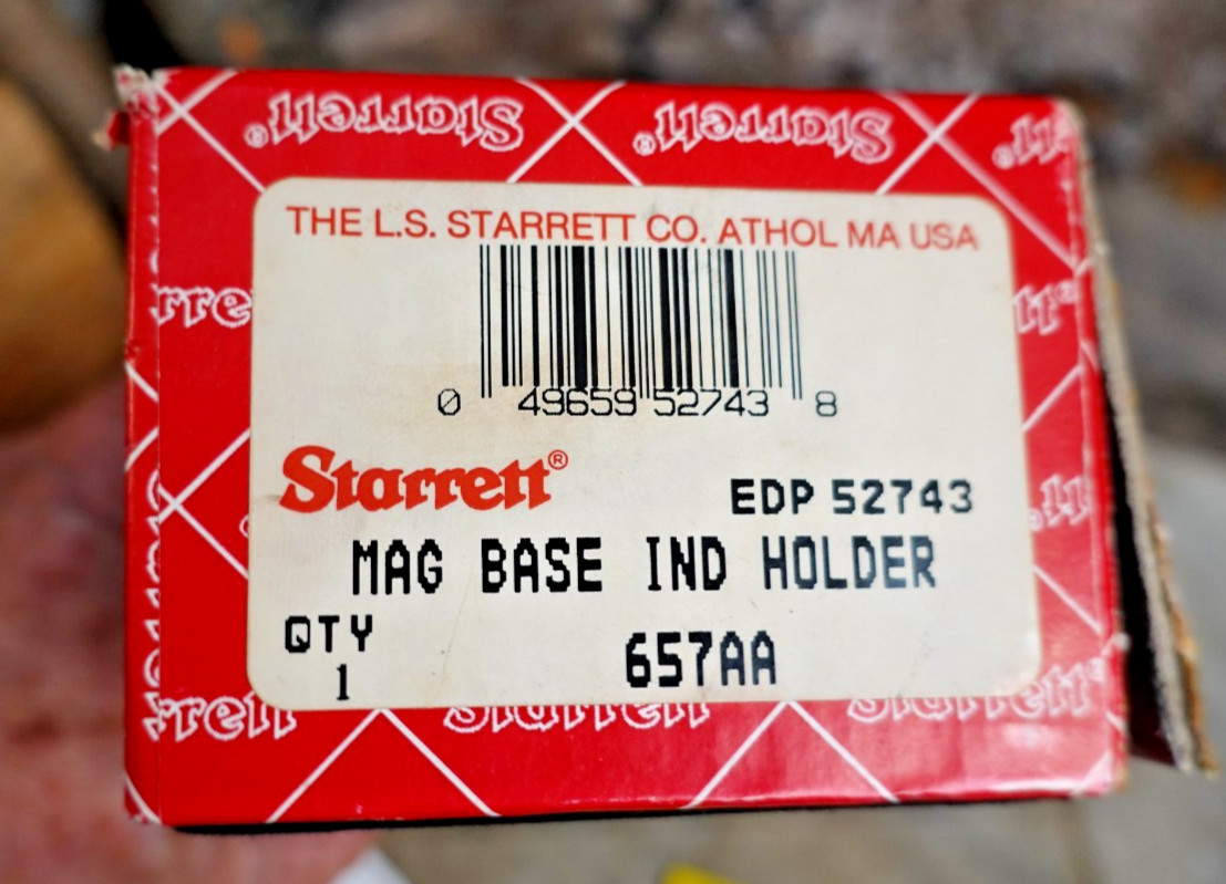 LS STARRETT MAG BASE IND HOLDER 657AA UNUSED Original Box Machinist Mechanic