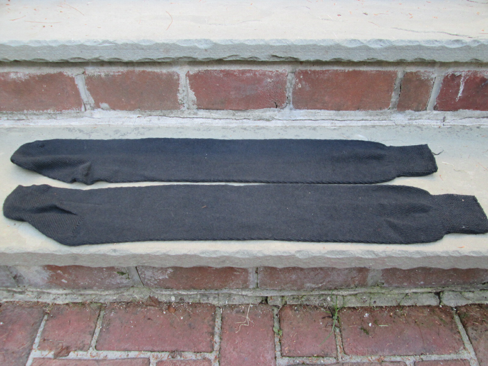 REENACTOR COLONIAL REV WAR 18-19TH C STOCKINGS SOLID JET BLACK COTTON FOOT WEAR
