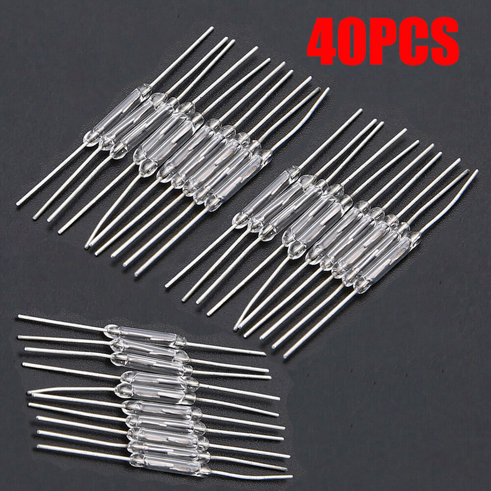 40 X Magnetic Glass Reed Switch 2 x 14 mm Normally Open N/O 2-Pin Low Voltage US