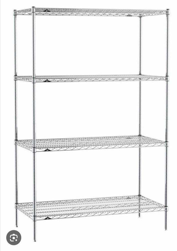 Metro Super Erecta Super Wide Chrome (4) Shelves Unit, New Open-box 3672NC