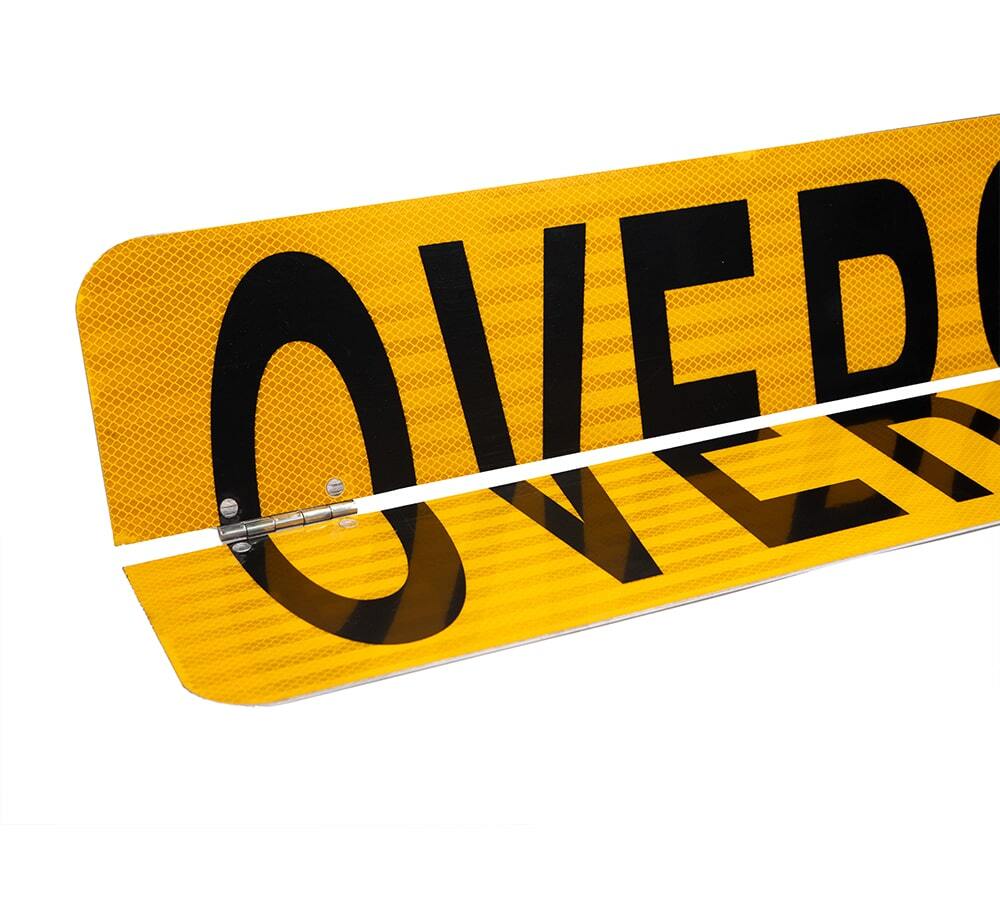 12" x 60" Hinged Aluminum Oversize Load Sign for Trucks - 2 Pack