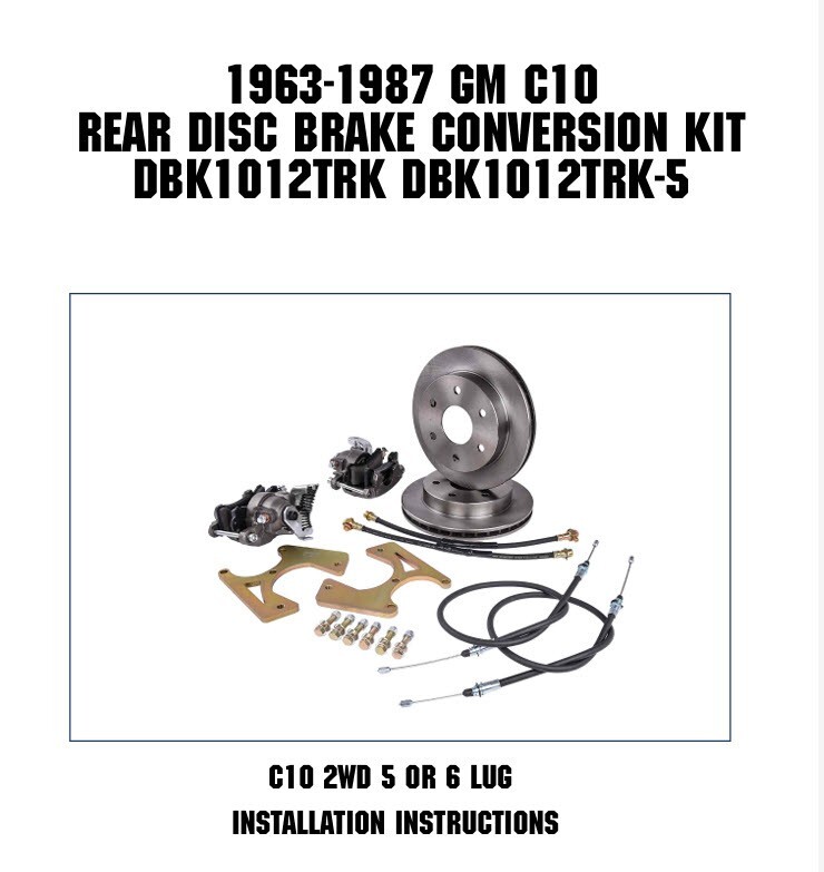 1963-1987 Chevy C10 Rear Disc Brake Kit, Drilled & Slotted 5 Lug Bolt Pattern