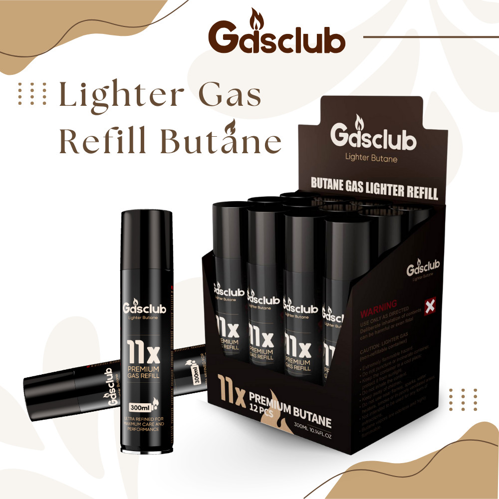 11X Refined Butane Lighter Gas Fuel Refill Gasclub 300ML 10.14 oZ 12/24 Can