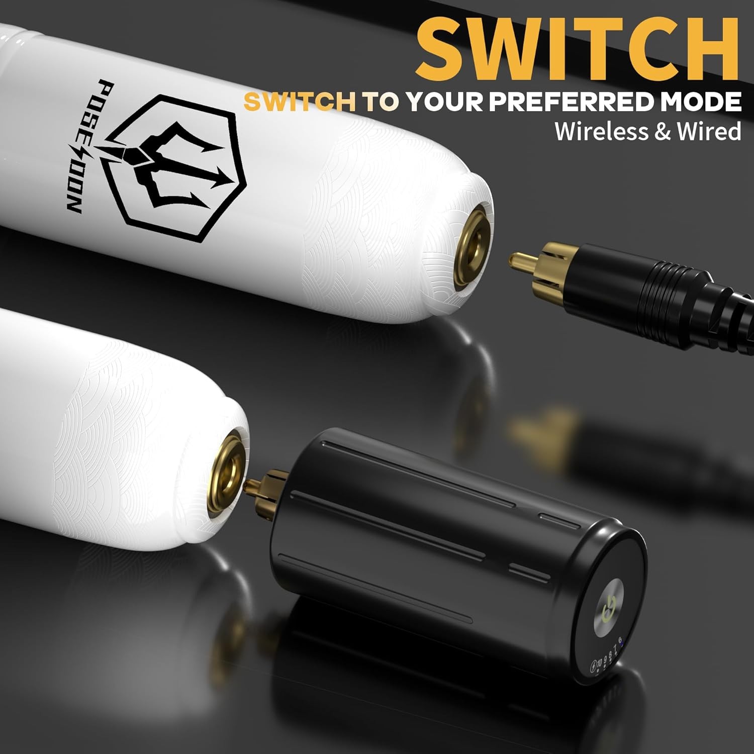 Wireless Rotary Tattoo Machine Kit with 20 Tattoo Cartridge Needles, Ink Set & 2