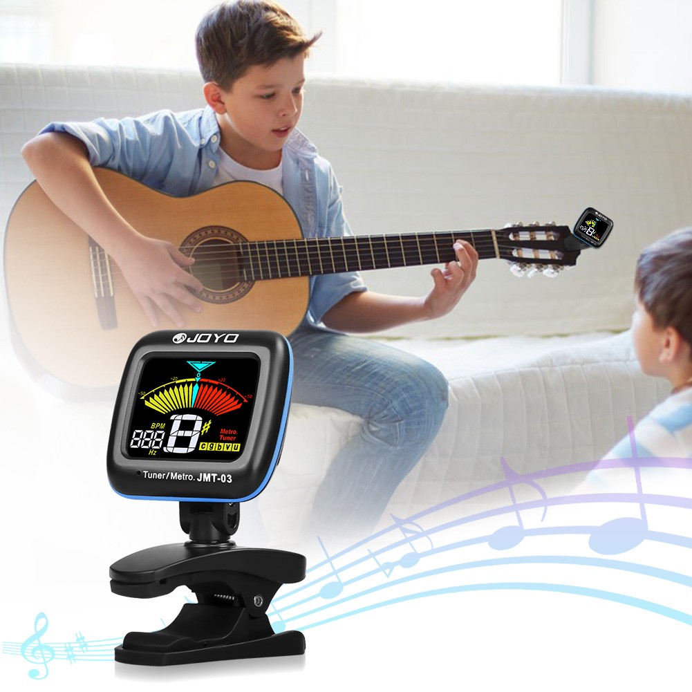 JOYO Guitar Tuner Digital Clip-On Electronic Tuner Metronome with Color Display