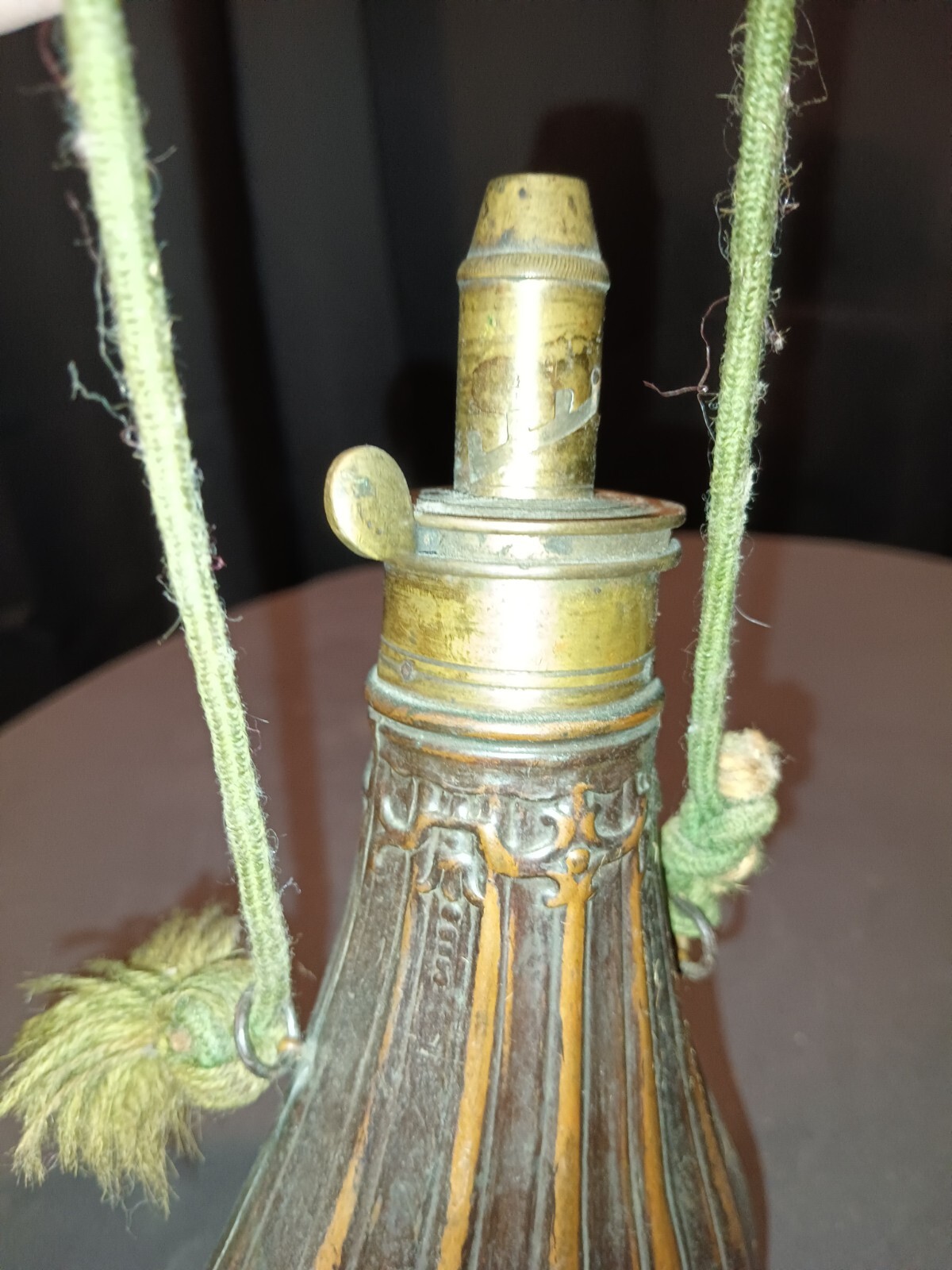 ANTIQUE CIVIL WAR Era Copper Brass BLACK POWDER FLASK