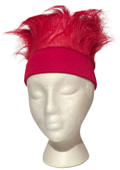 Burgundy Red Fur Headband Funny Clown Wig Punk Spike Hair Hat