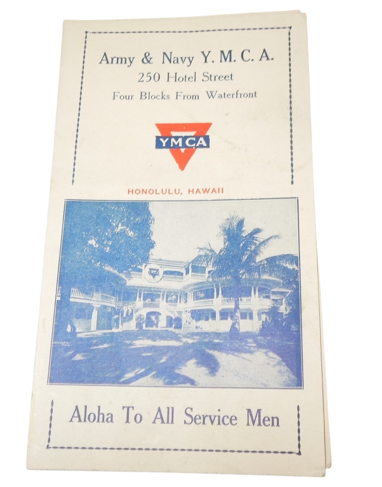 Original WWI US Army & Navy YMCA Paper Brochure Honolulu HAWAII Q5