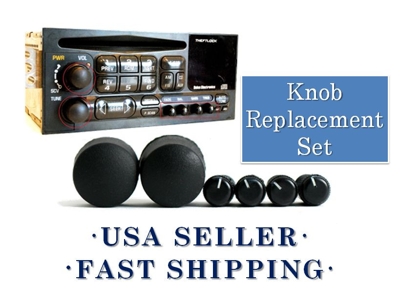 Truck Car SUV Delco Radio Knobs Kit Sets AM FM CD CS Pieces Fits 95-05 Chevy GM
