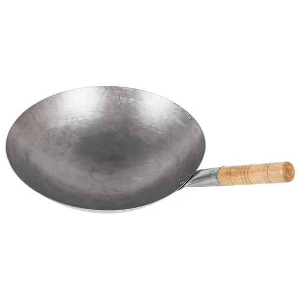 14" Mandarin Carbon Steel Wok with Wood Handle